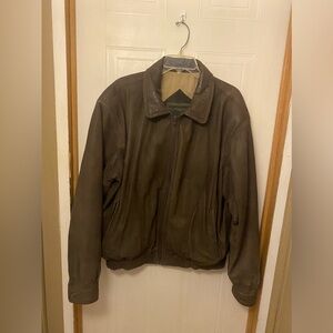 VTG Mirage Men's Brown Leather Bomber Jacket XL